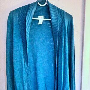 Mossimo Women's Cowl Neck Blue Sweater Cardigan with Buttons-Small